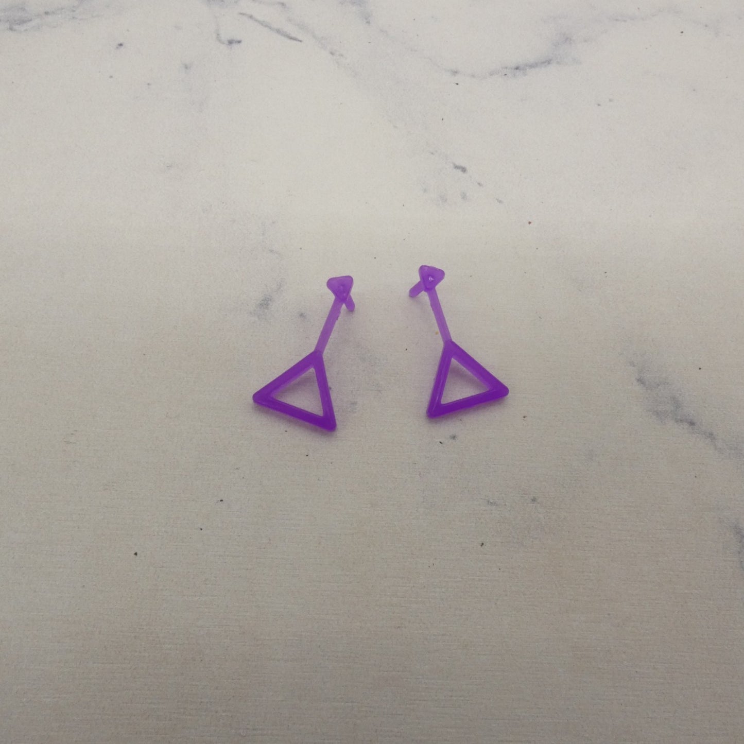 Barbie Doll Earrings Purple Triangle Dangle Hoop 2021 Color Reveal Mattel GTL71