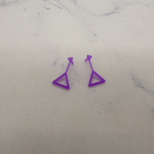 Barbie Doll Earrings Purple Triangle Dangle Hoop 2021 Color Reveal Mattel GTL71
