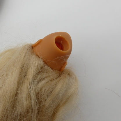 Barbie Doll Head Superstar Face Bangs Long Blonde Crimped Hair 90s Mattel