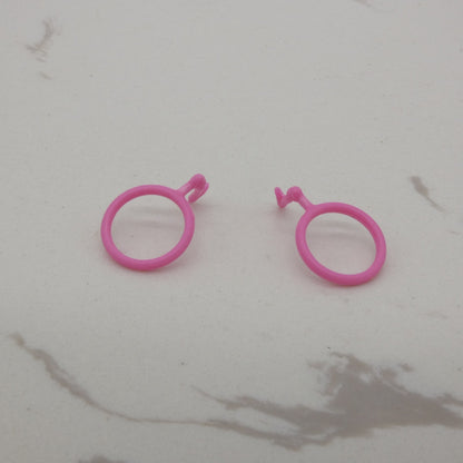 Barbie Fashion Fever Doll Earrings Pair Pink Hoop Jewelry 2007 Beach Glam K8383
