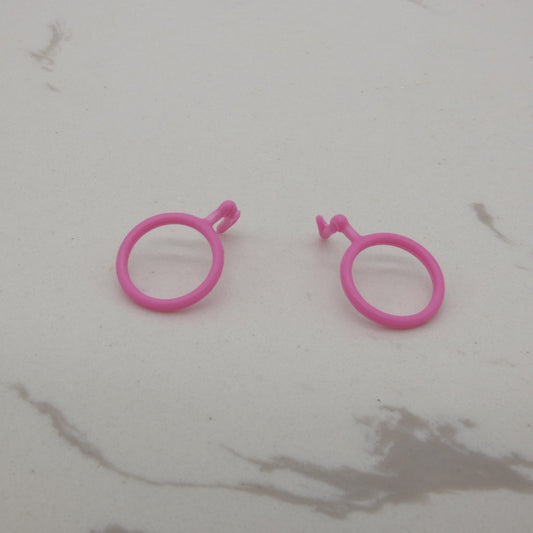 Barbie Fashion Fever Doll Earrings Pair Pink Hoop Jewelry 2007 Beach Glam K8383