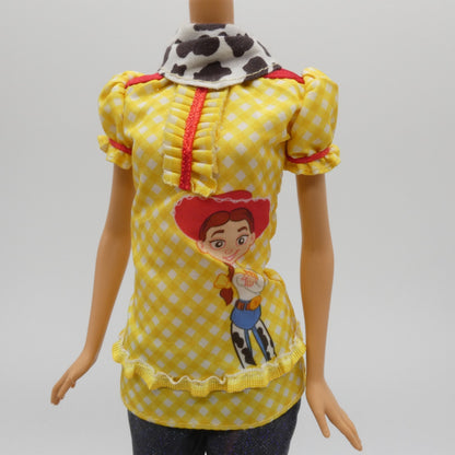 Barbie Loves Jessie Toy Story 3 Top Yellow Shirt Bandana 2009 Disney Pixar T2966