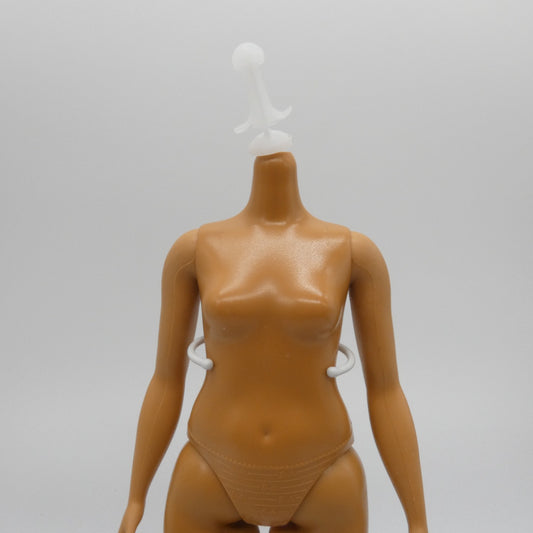 Barbie Fashionistas 095 Doll Curvy Body Brown Tan Skin Heel Feet 2018 FJF55