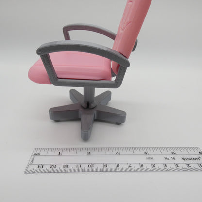 1/6 Scale Doll Furniture Desk Office Chair Pink Silver Barbie Integrity Diorama