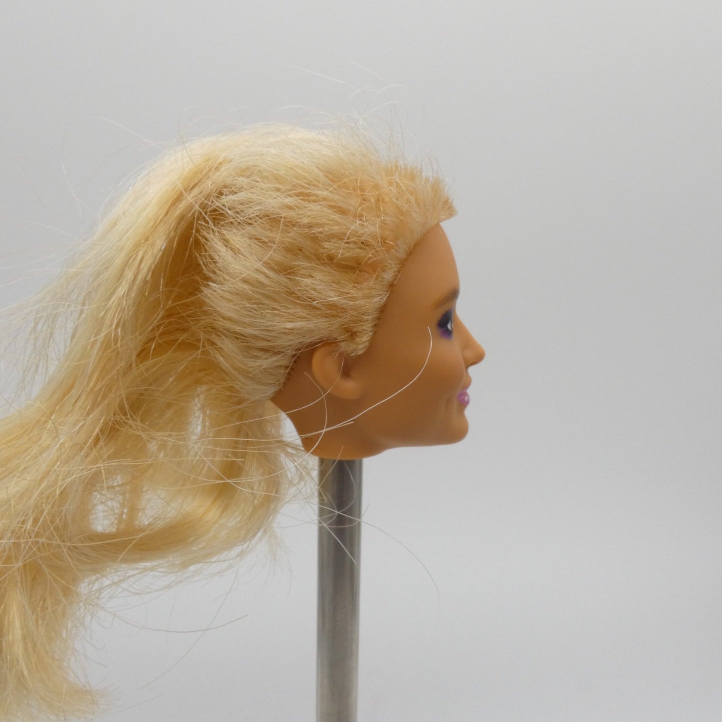 Barbie Doll Head Violet Face Damaged Hair FOR REROOT 2023 Cutie Reveal HKR06