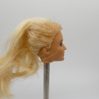 Barbie Doll Head Violet Face Damaged Hair FOR REROOT 2023 Cutie Reveal HKR06
