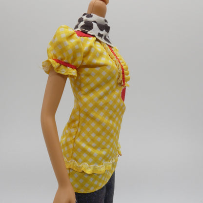 Barbie Loves Jessie Toy Story 3 Top Yellow Shirt Bandana 2009 Disney Pixar T2966