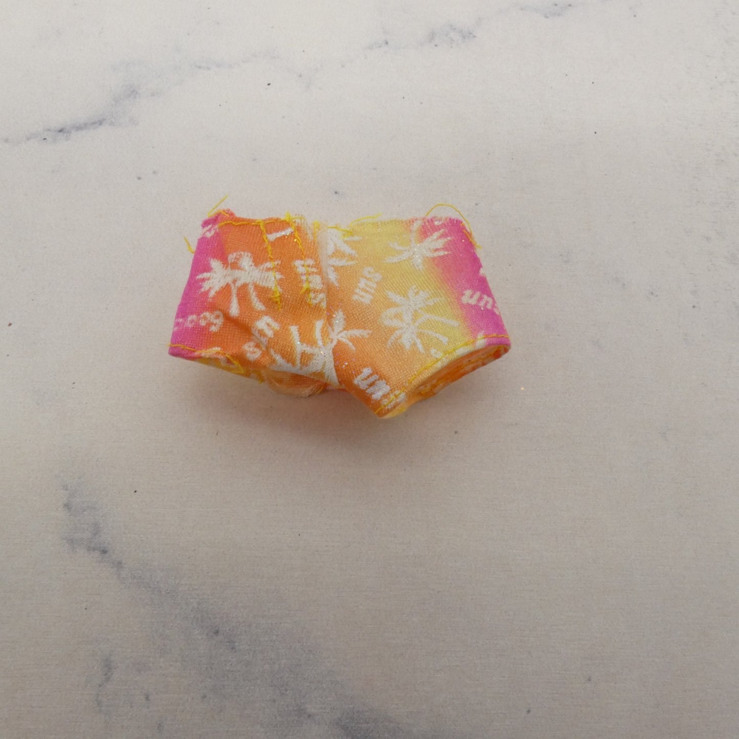 Barbie Doll Size Shorts Orange Ombre Beach Hot Pants Raw Hem Fits Fashionistas