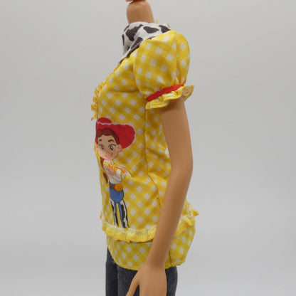 Barbie Loves Jessie Toy Story 3 Top Yellow Shirt Bandana 2009 Disney Pixar T2966