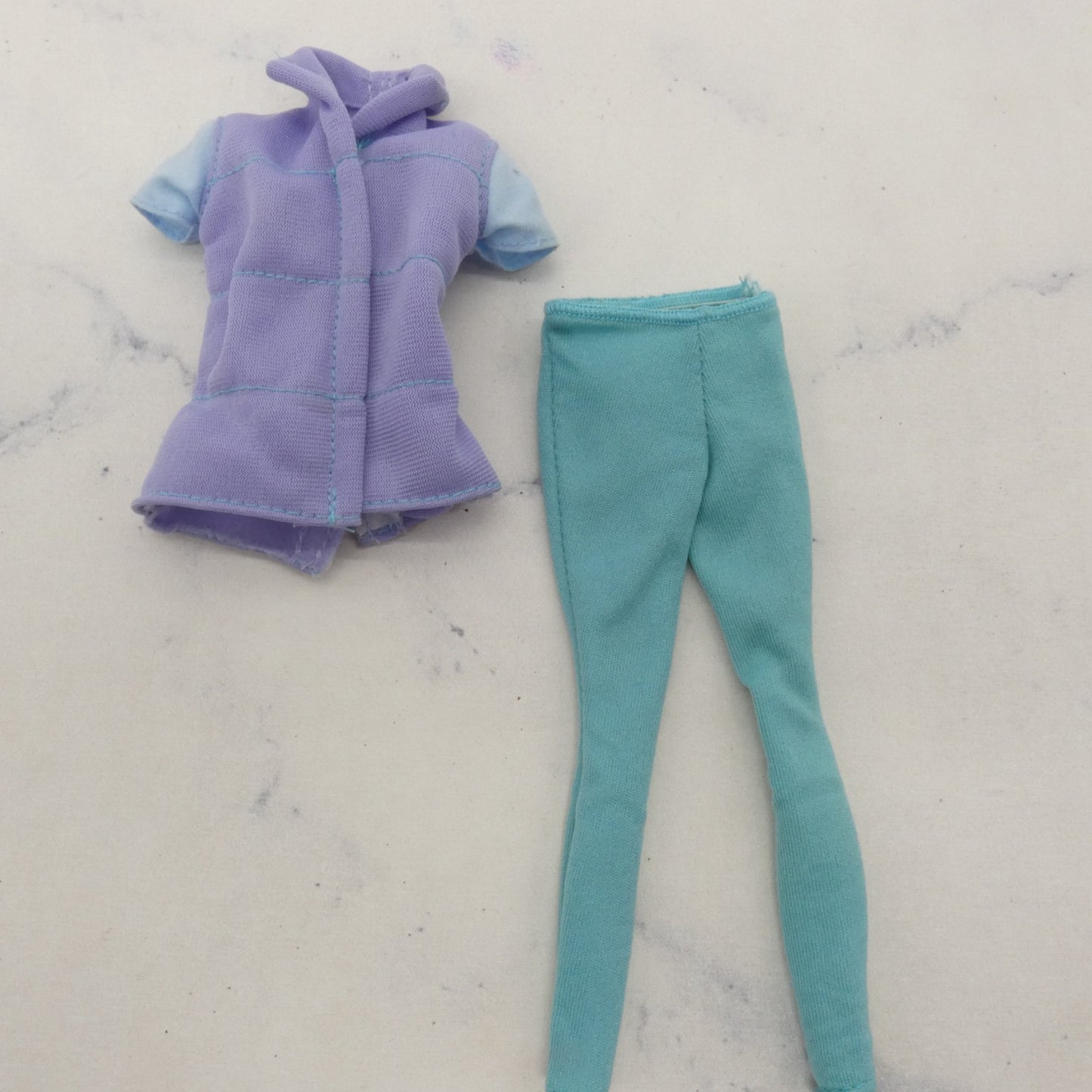 Barbie Farm Vet Doll Outfit Purple Fleece Vest Top Turquoise Leggings 2016 DHB71