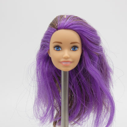 Barbie Skipper Doll Head Brown Purple Hair 2022 Mattel Babysitters Inc GXT34
