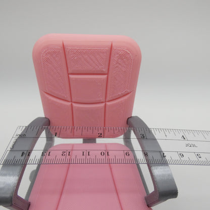 1/6 Scale Doll Furniture Desk Office Chair Pink Silver Barbie Integrity Diorama