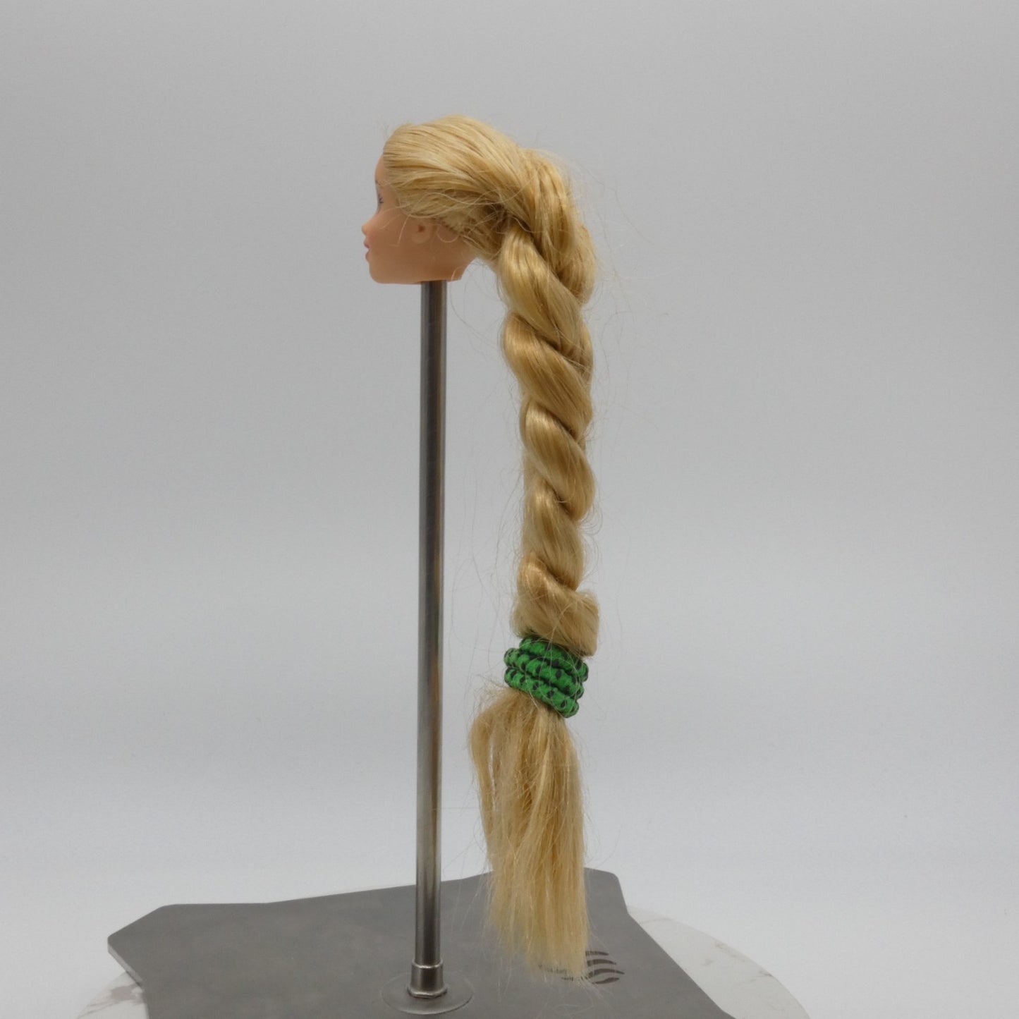 Disney Rapunzel Doll Head Long Blonde Braided Hair Green Eyes Mattel Princess