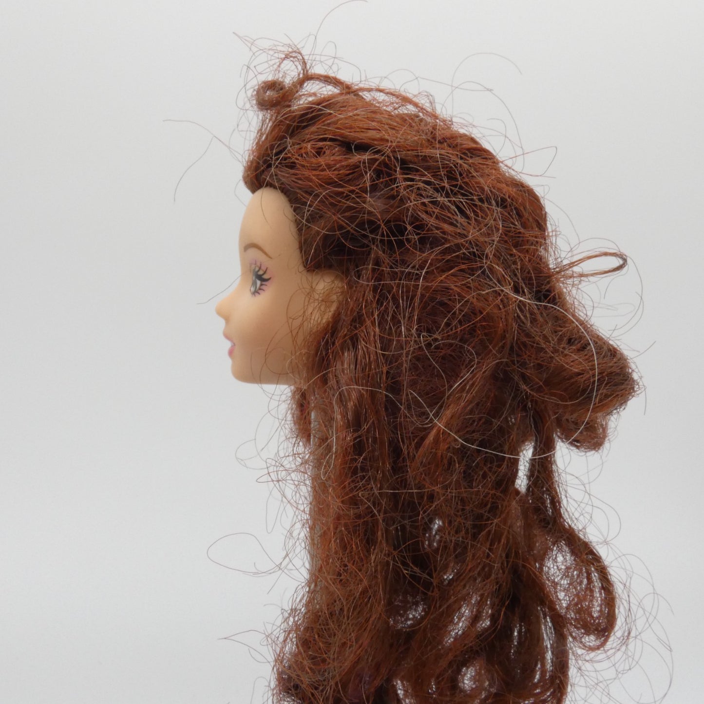 Disney Beauty And The Beast Belle Doll Head Only Brunette Hair Green Eyes Mattel