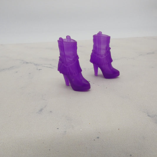 Barbie Doll Shoes Purple High Heel Ankle Boots Closed Toe 2021 Mattel GTL71