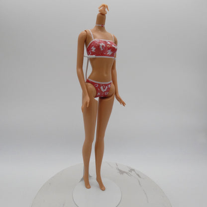 Barbie Doll Fashion Fever Body Bellybutton Molded Swimsuit Heel Feet Mattel 2000