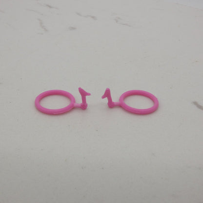 Barbie Fashion Fever Doll Earrings Pair Pink Hoop Jewelry 2007 Beach Glam K8383