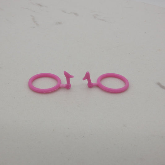 Barbie Fashion Fever Doll Earrings Pair Pink Hoop Jewelry 2007 Beach Glam K8383