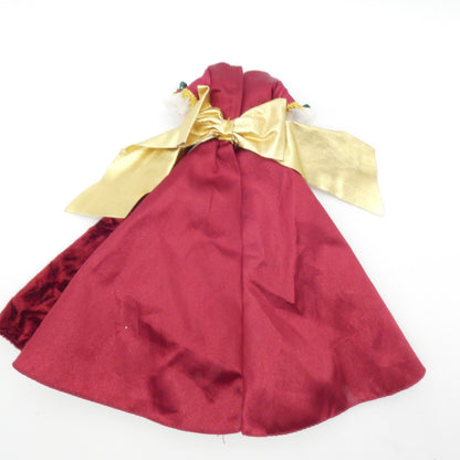 Disney Holiday Princess Belle Doll Dress Burgundy Red Gown 1997 Mattel Barbie
