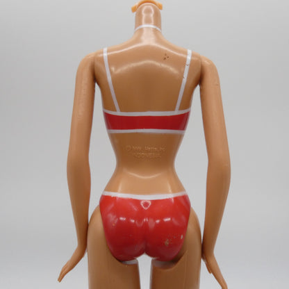 Barbie Doll Fashion Fever Body Bellybutton Molded Swimsuit Heel Feet Mattel 2000