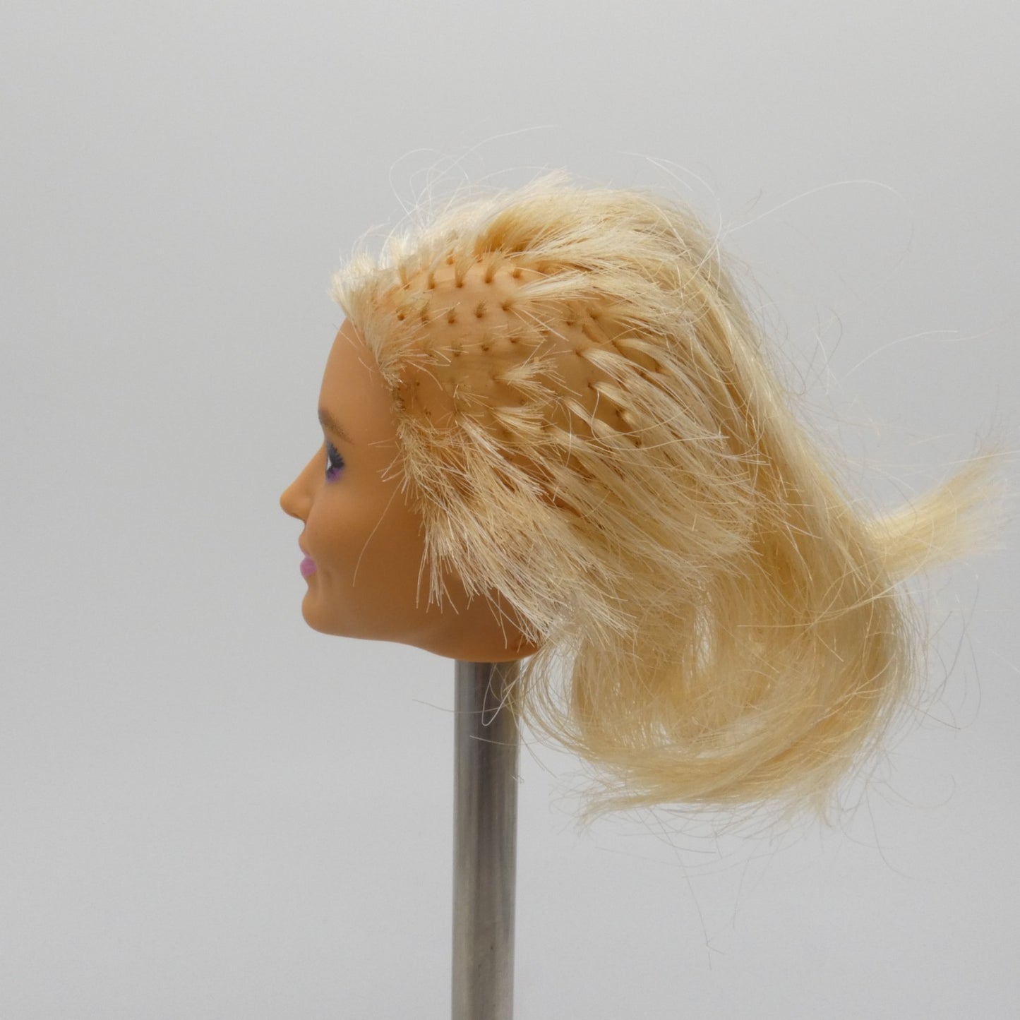 Barbie Doll Head Violet Face Damaged Hair FOR REROOT 2023 Cutie Reveal HKR06