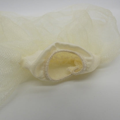 Barbie Size Doll Skirt Sheer Ivory White Tulle Elastic Waistband Two Layered