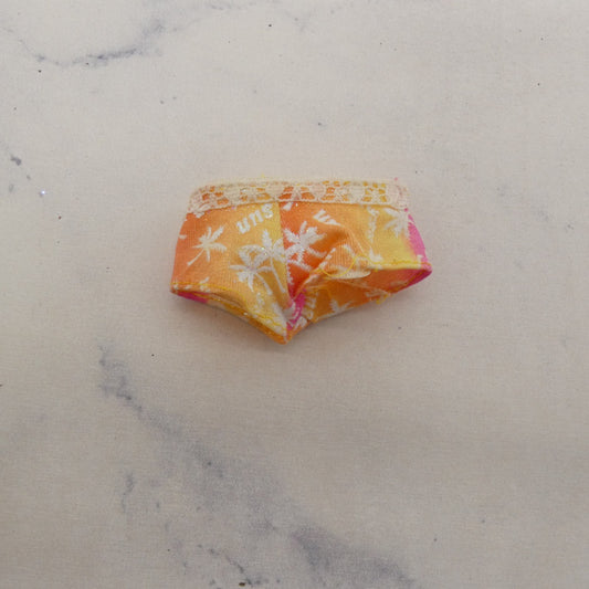 Barbie Doll Size Shorts Orange Ombre Beach Hot Pants Raw Hem Fits Fashionistas