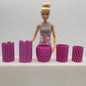 1/6 Scale Doll Furniture Set of 5 Metallic Pink Vases Integrity Barbie Diorama